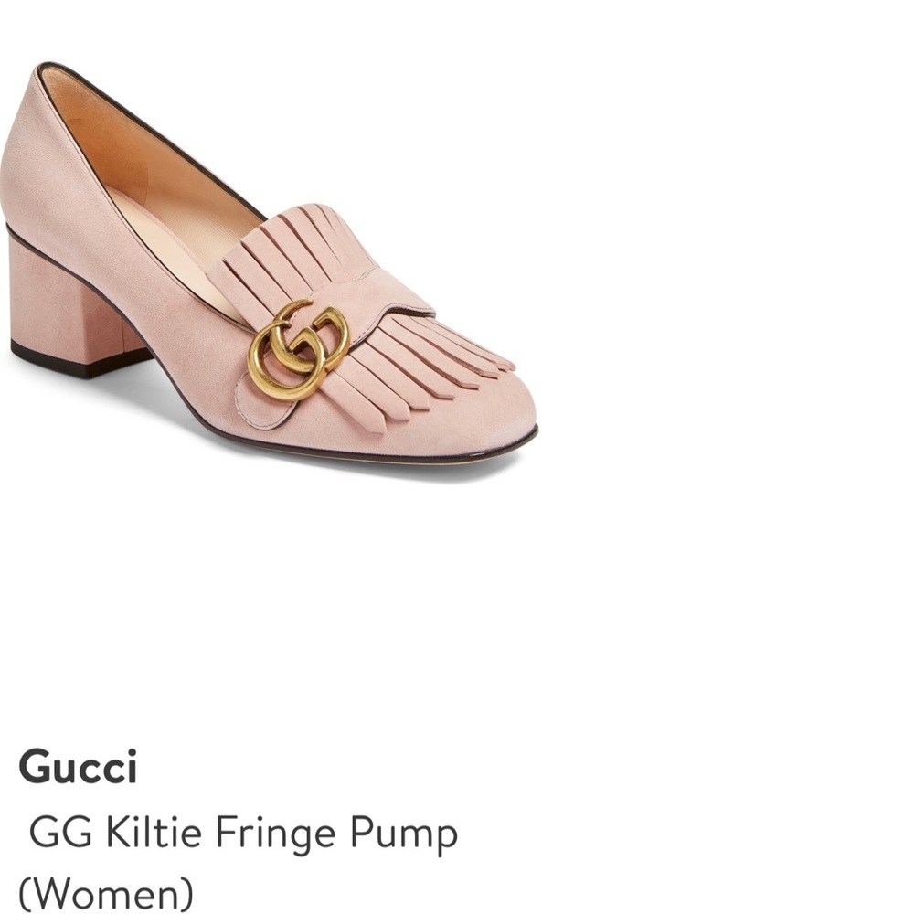 Gucci Crystal Pink Suede Pump